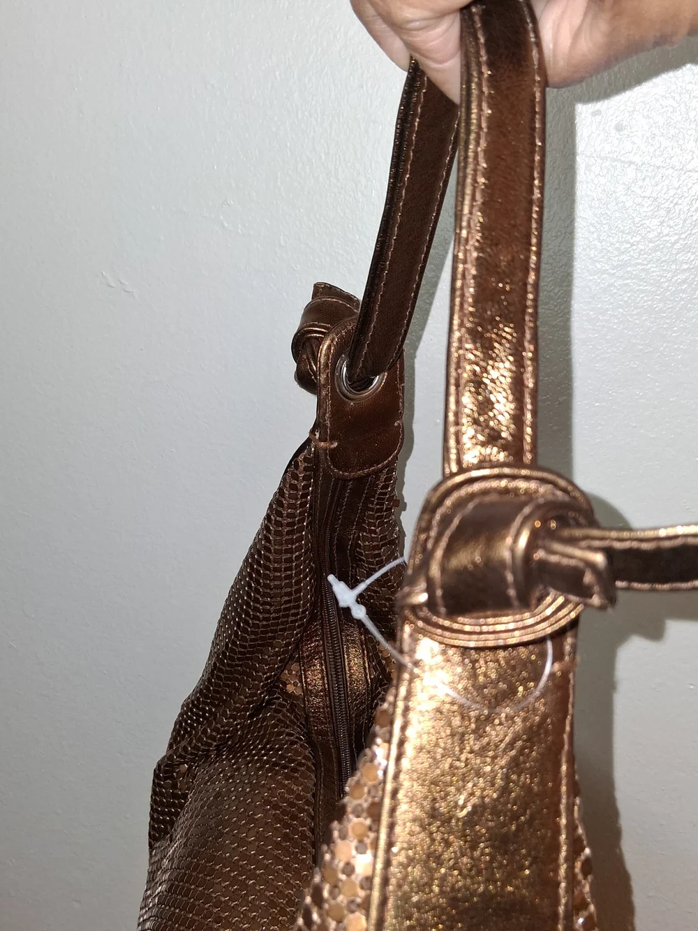 Metallic Brown Sequin Hobo Bag